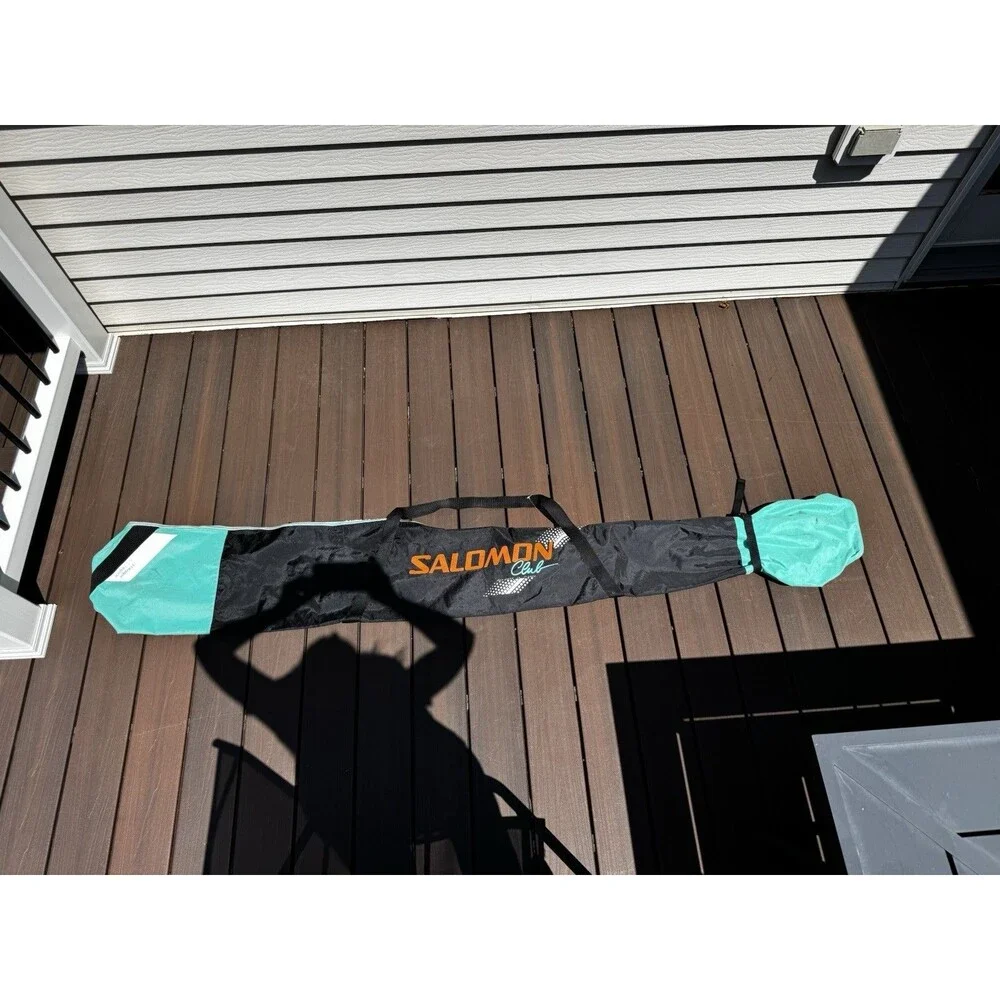 Vintage Neon Retro 90’s Teal Orange Black Salomon Club Ski Bag 83.5” x 12.25”